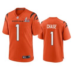 Cincinnati Bengals JaMarr Chase 2022 Orange Super Bowl LVI Game Jersey
