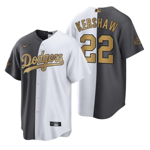 Los Angeles Dodgers Clayton Kershaw Charcoal 2022 MLB All-Star Game Split Jersey