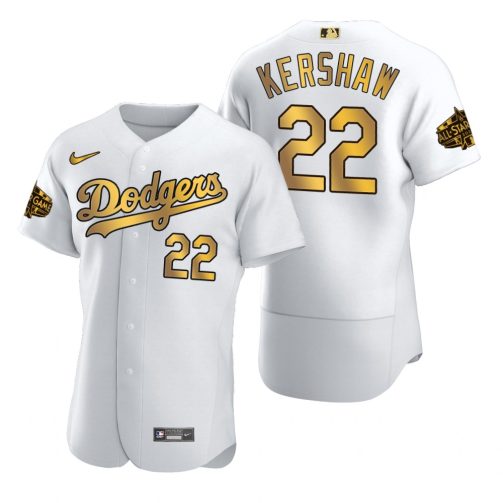 Clayton Kershaw Los Angeles Dodgers Gold 2022 MLB All-Star Game Jersey