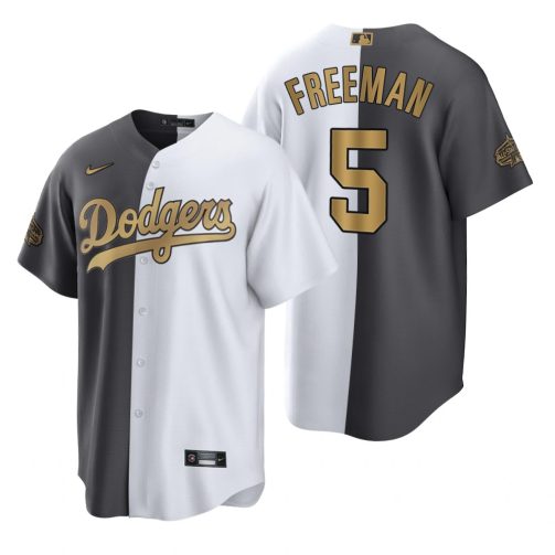 Los Angeles Dodgers Freddie Freeman Charcoal 2022 MLB All-Star Game Split Jersey