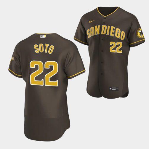 Juan Soto Authentic San Diego Padres #22 Brown Road Jersey