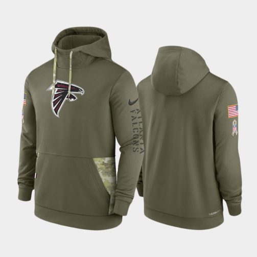 Men's Atlanta Falcons 2022 Salute to Service Therma Hoodie - Olive