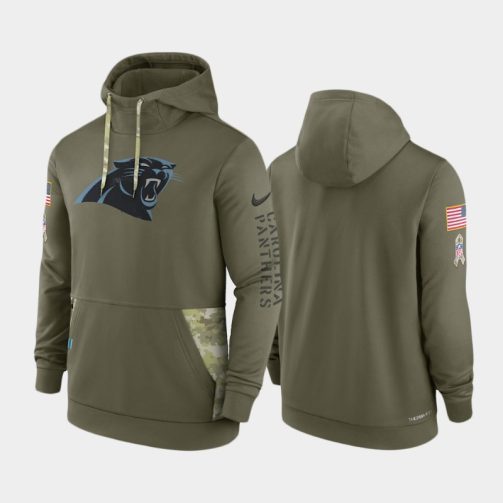 Men's Carolina Panthers 2022 Salute to Service Therma Hoodie - Olive