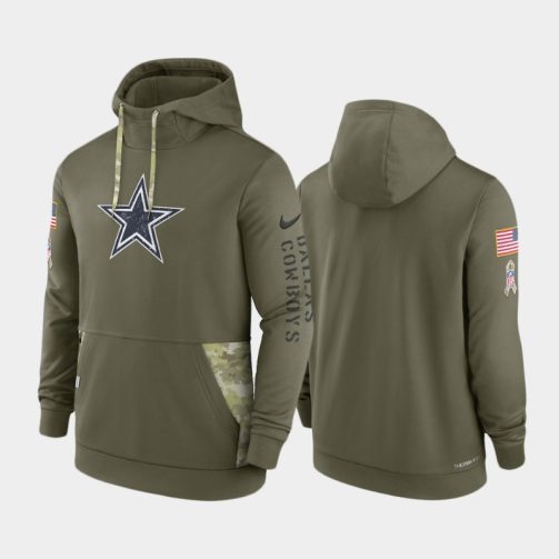 Men's Dallas Cowboys 2022 Salute to Service Therma Hoodie - Olive