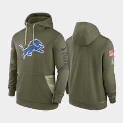 Men's Detroit Lions 2022 Salute to Service Therma Hoodie - Olive