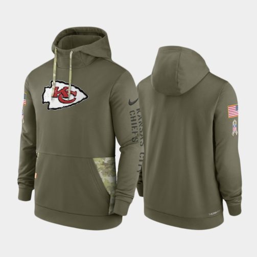 Men's Kansas City Chiefs 2022 Salute to Service Therma Hoodie - Olive