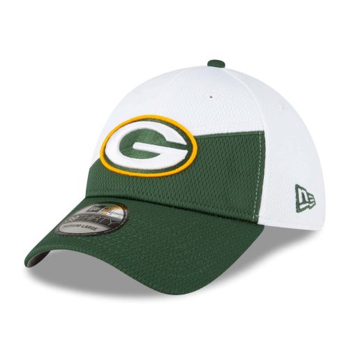 Green Bay Packers On Field 2023 NFL Sideline New Era 39THIRTY Flex Cap White