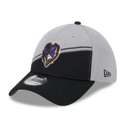 Baltimore Ravens Colorway 2023 NFL Sideline New Era 39THIRTY Flex Cap Gray