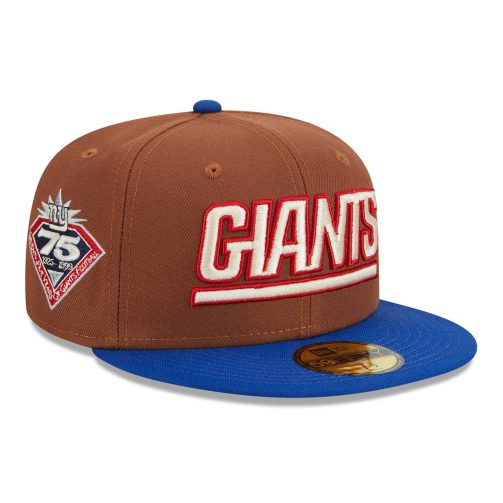 New York Giants Harvest New Era 59FIFTY Fitted NFL Cap Brown