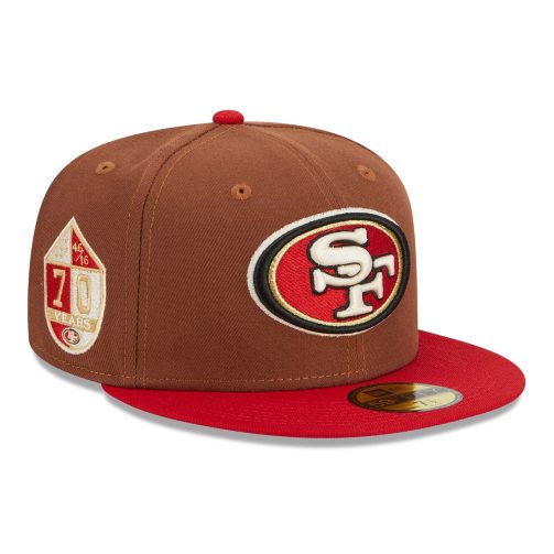 San Francisco 49ers Harvest New Era 59FIFTY Fitted NFL Cap Brown