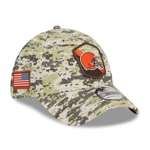 Cleveland Browns Camo 2023 NFL Salute to Service New Era 39THIRTY Flex Cap