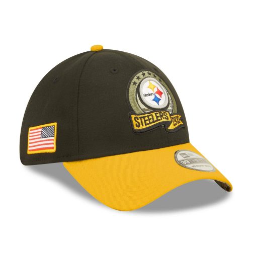 Pittsburgh Steelers 2022 NFL On-Field Salute to Service New Era 39THIRTY Flex Cap